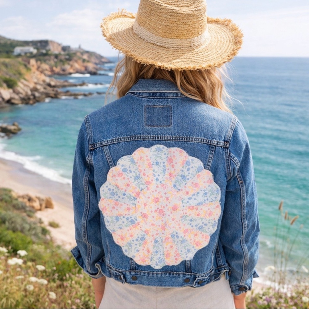 Quilt Patch Levi’s Jean Jacket Oversized With Vintage Reworked